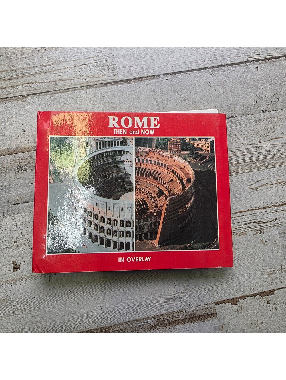 Rome Then and Now in Overlay Giuseppe Gangi 1985 Hardcover Spiral Bound Italy